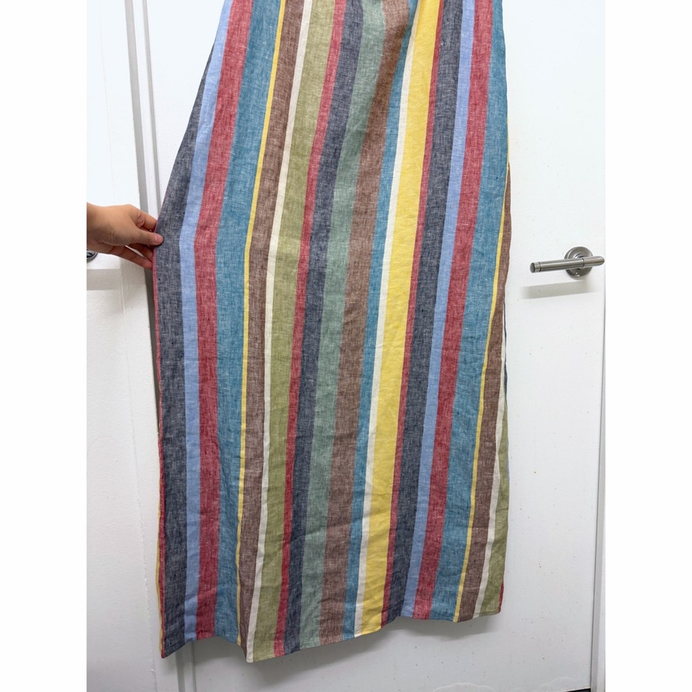 NWT Staud Laura Linen Maxi Dress Market Stripe Colorful Rainbow Sundress XL - Picture 6 of 12